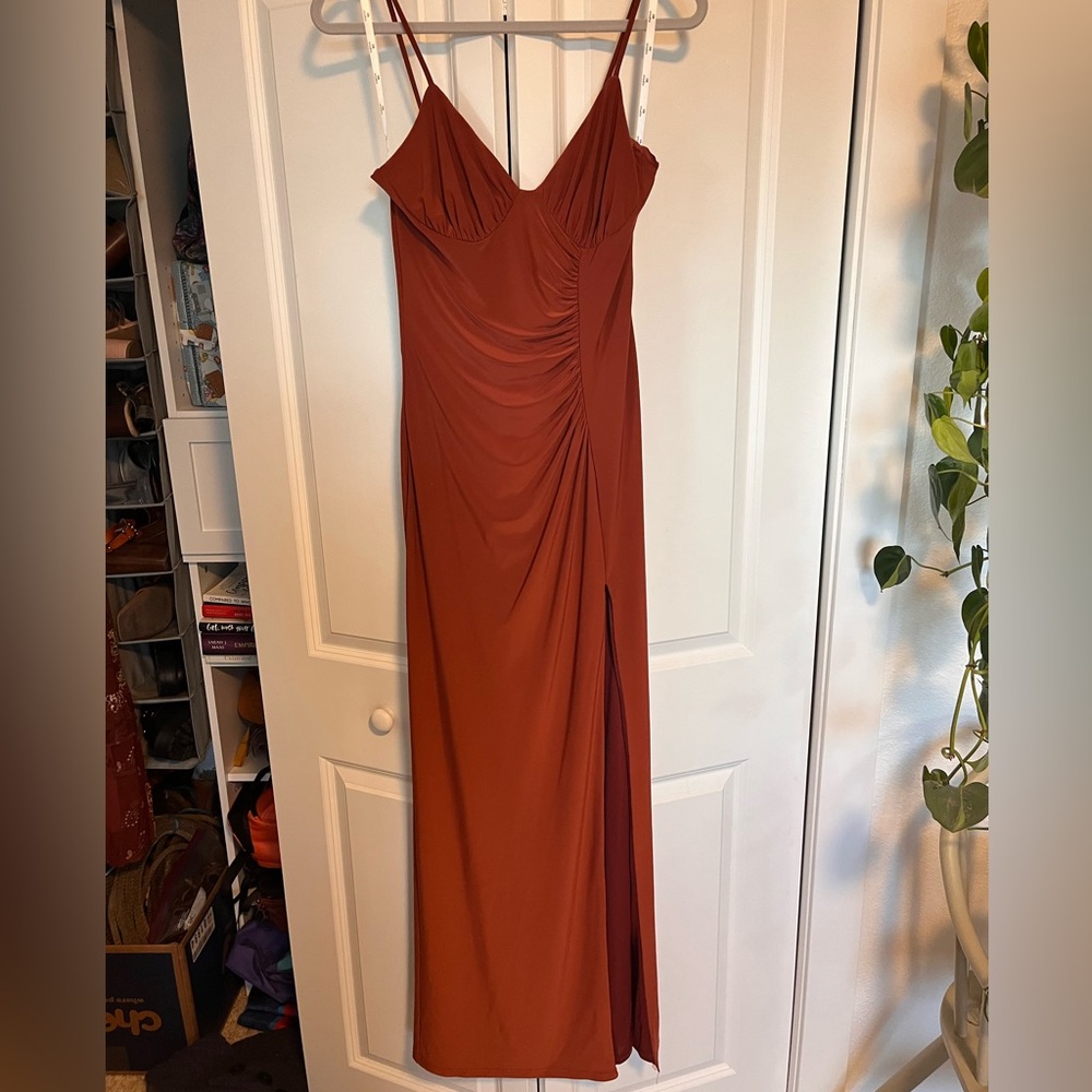 David’s bridal burnt orange dress